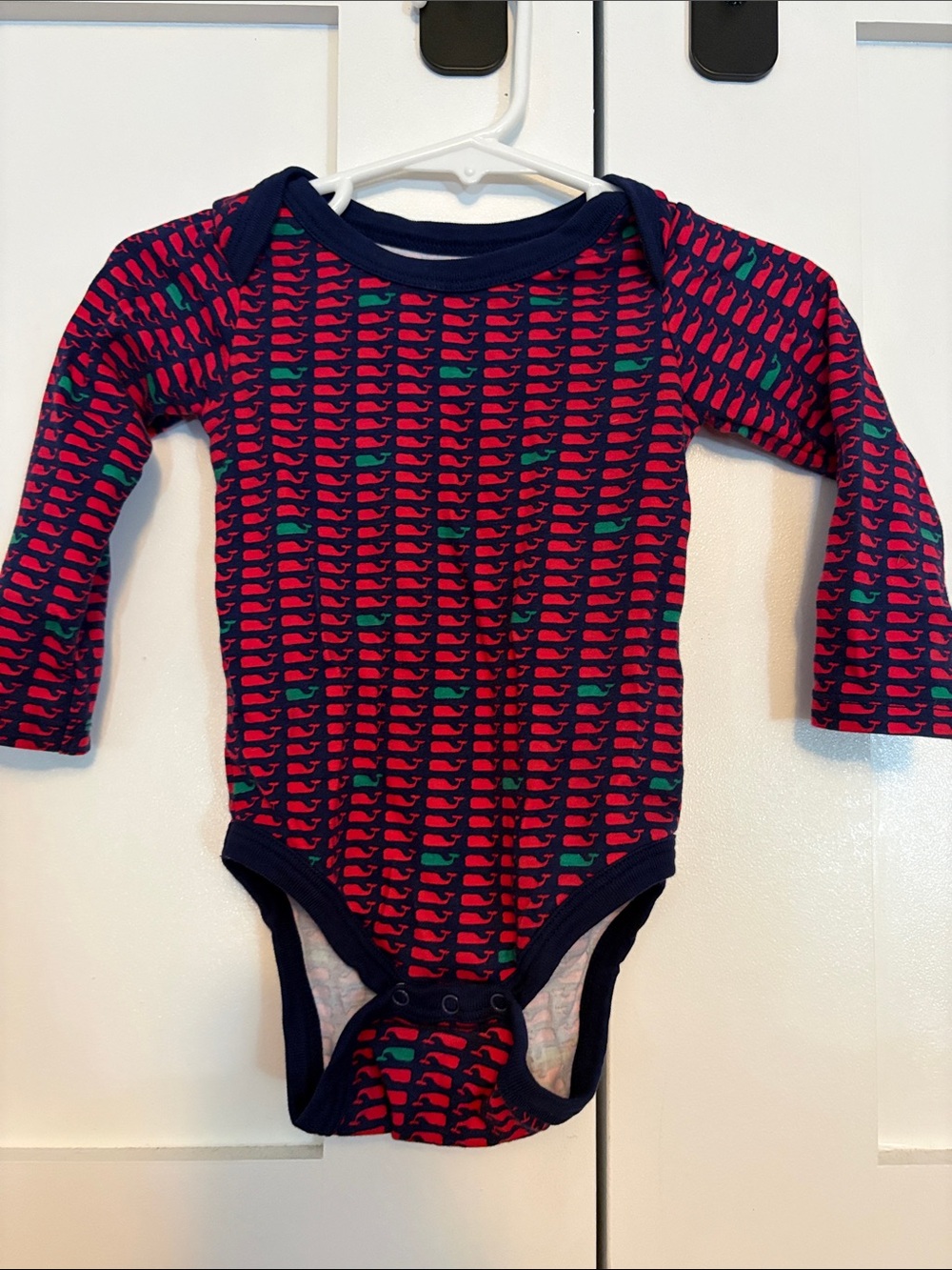 Vineyard Vines Navy One-Piece with Red & Green Whale Print